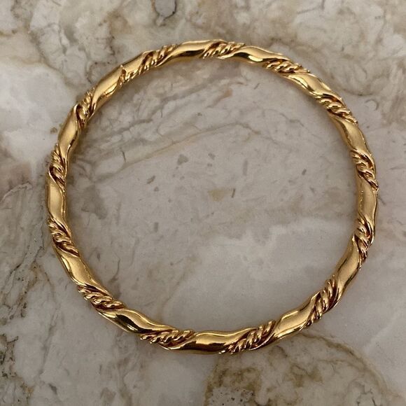 Gold Tone Bangles Bracelets Trio Set “Mother” - Picture 4 of 10